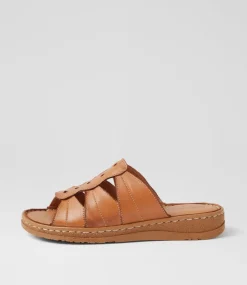 Women COLORADO Comfort|Slides-Myrtle Tan Leather Slides