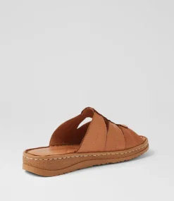 Women COLORADO Comfort|Slides-Myrtle Tan Leather Slides