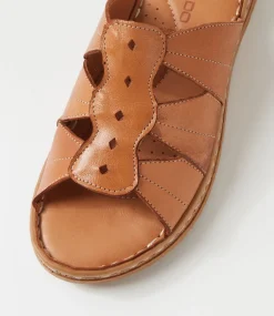 Women COLORADO Comfort|Slides-Myrtle Tan Leather Slides