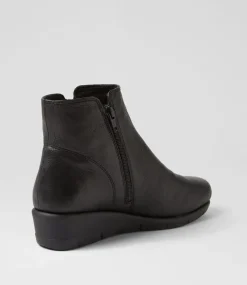 Women SUPERSOFT Boots|Comfort-Mysaria Black Leather Ankle Boots