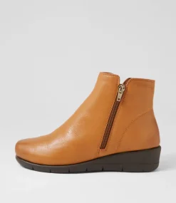 Women SUPERSOFT Boots|Comfort-Mysaria New Tan Leather Ankle Boots