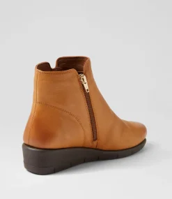 Women SUPERSOFT Boots|Comfort-Mysaria New Tan Leather Ankle Boots