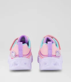 SKECHERS Sport School Shoes-302689N Heart Lights Toddler Pink Multi Sneakers