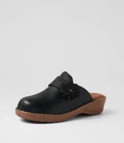 Women COLORADO Comfort|Heels-Nadia Black Leather Heels