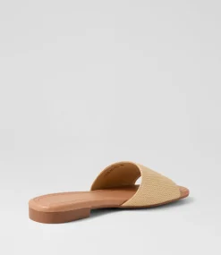 Women TOP END Slides|Flats-Nahlas Natural Synthetic Raffia Slides
