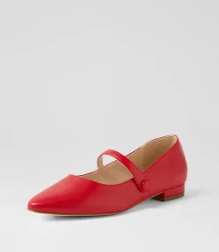 Women I LOVE BILLY Flats-Nalie Red Flat Shoes