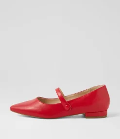 Women I LOVE BILLY Flats-Nalie Red Flat Shoes