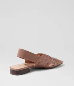 Women DIANA FERRARI Flats|Sandals-Namelia Taupe Leather Sandals