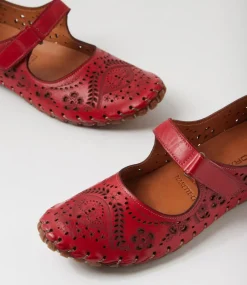Women COLORADO Comfort|Flats-Nanette Dark Red Leather Flat Shoes