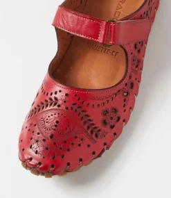Women COLORADO Comfort|Flats-Nanette Dark Red Leather Flat Shoes