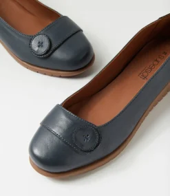 Women SUPERSOFT Comfort|Flats-Nanien Navy Gum Leather Ballet Flats