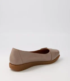 Women SUPERSOFT Comfort|Flats-Nanien Taupe Gum Sole Leather Ballet Flats
