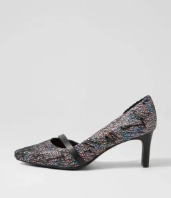 Women SUPERSOFT Comfort|Heels-Narda2 Vivid Jazz Black Suede Leather Heels