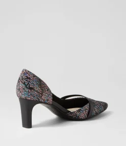 Women SUPERSOFT Comfort|Heels-Narda2 Vivid Jazz Black Suede Leather Heels
