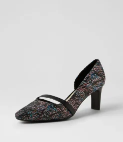 Women SUPERSOFT Comfort|Heels-Narda2 Vivid Jazz Black Suede Leather Heels