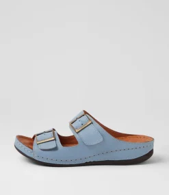 Women DIANA FERRARI Slides|Sandals-Nardi Denim Leather Sandals