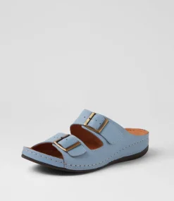 Women DIANA FERRARI Slides|Sandals-Nardi Denim Leather Sandals