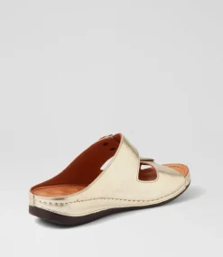 Women DIANA FERRARI Slides|Sandals-Nardi Platinum Leather Slides