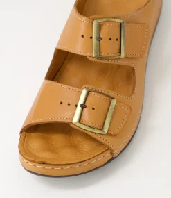 Women DIANA FERRARI Slides|Sandals-Nardi Tan Leather Slides