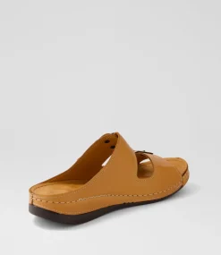 Women DIANA FERRARI Slides|Sandals-Nardi Tan Leather Slides