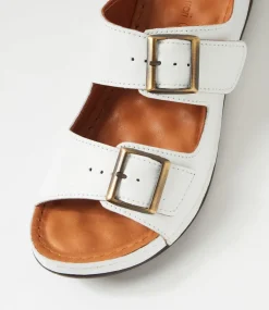 Women DIANA FERRARI Slides|Sandals-Nardi White Leather Sandals