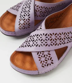 Women DIANA FERRARI Slides|Sandals-Nardinah Lilac Leather Slides