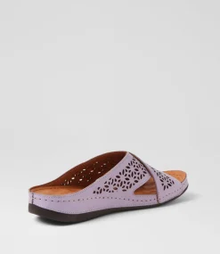 Women DIANA FERRARI Slides|Sandals-Nardinah Lilac Leather Slides