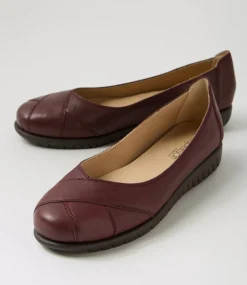 Women SUPERSOFT Comfort|Flats-Natie Wine Leather Ballet Flats
