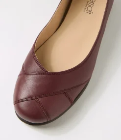 Women SUPERSOFT Comfort|Flats-Natie Wine Leather Ballet Flats