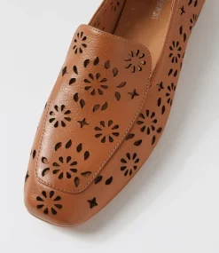 Women DIANA FERRARI Flats-Navie Dark Tan Leather Flat Shoes