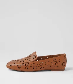 Women DIANA FERRARI Flats-Navie Dark Tan Leather Flat Shoes