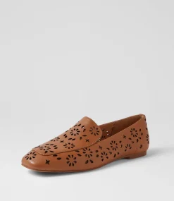 Women DIANA FERRARI Flats-Navie Dark Tan Leather Flat Shoes