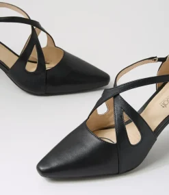 Women SUPERSOFT Dress|Comfort-Nessi Black Leather Heels