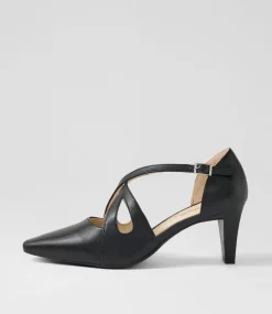 Women SUPERSOFT Dress|Comfort-Nessi Black Leather Heels