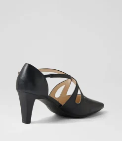 Women SUPERSOFT Dress|Comfort-Nessi Black Leather Heels