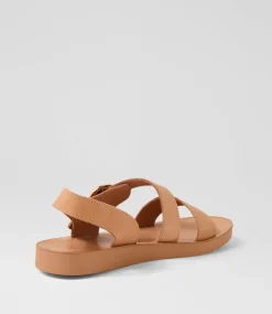 Women DIANA FERRARI Flats|Sandals-Nhilo Tan Natural Leather Sandals
