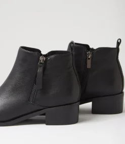 Women SUPERSOFT Boots|Comfort-Nickie Black Leather Ankle Boots