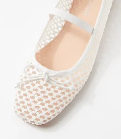 Women DIANA FERRARI Flats-Nidree White Woven Flat Shoes