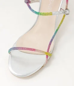 Women TOP END Heels|Sandals-Nierah Silver Rainbow Multi Sandals