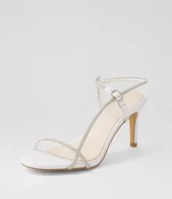 Women TOP END Heels|Sandals-Nierah White Silver Multi Sandals