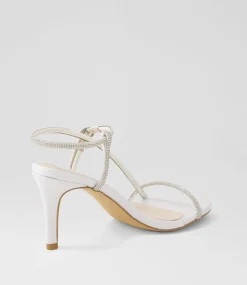 Women TOP END Heels|Sandals-Nierah White Silver Multi Sandals