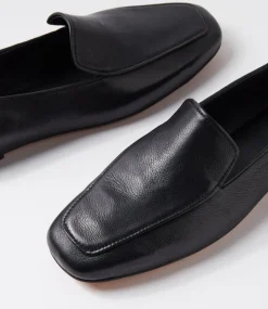 Women DIANA FERRARI Flats|Loafers-Ninoa Black Leather Loafers