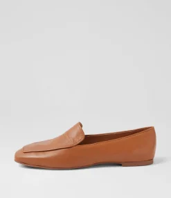 Women DIANA FERRARI Flats|Loafers-Ninoa Dark Tan Leather Loafers