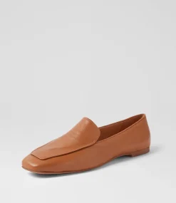 Women DIANA FERRARI Flats|Loafers-Ninoa Dark Tan Leather Loafers