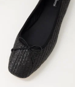 Women DIANA FERRARI Flats-Niver Black Woven Flat Shoes