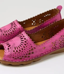 Women COLORADO Comfort|Flats-Nlysander Fuschia Leather Sandals
