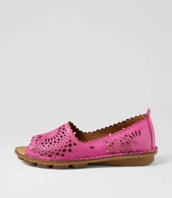 Women COLORADO Comfort|Flats-Nlysander Fuschia Leather Sandals