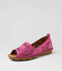 Women COLORADO Comfort|Flats-Nlysander Fuschia Leather Sandals