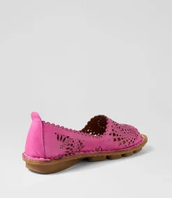 Women COLORADO Comfort|Flats-Nlysander Fuschia Leather Sandals