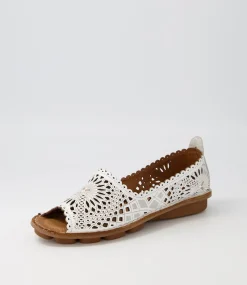 Women COLORADO Comfort|Flats-Nlysander White Leather Sandals